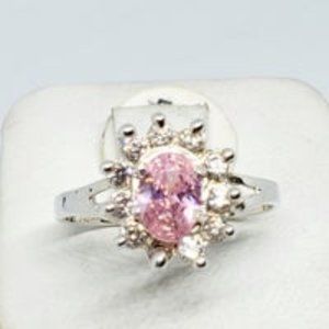 Real .925 Sterling Silver Pink Ring